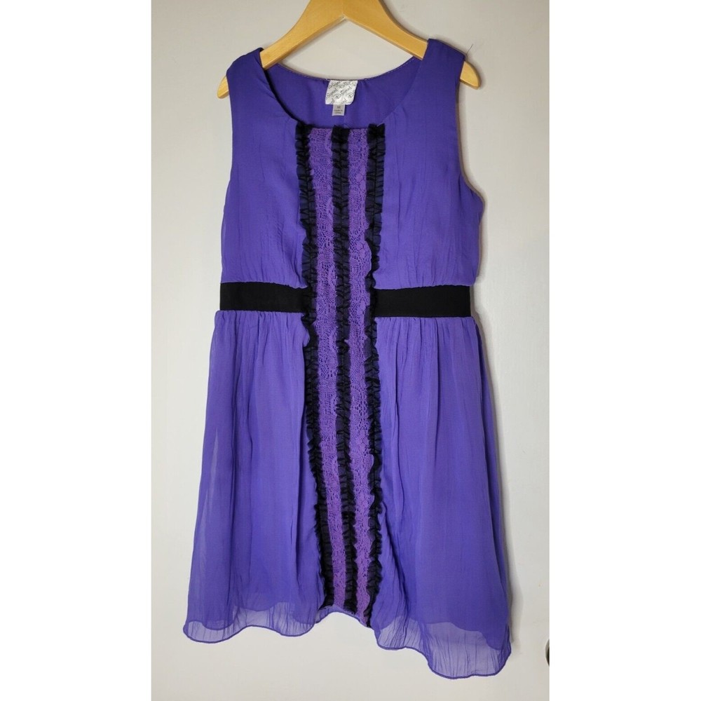 D-Signed Girls Purple Dress Kids Medium M